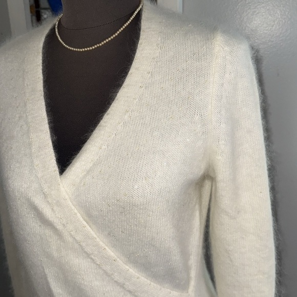 The Limited Y2K Angora Blend Wrap Style Sweater with Subtle Sparkle SZ Medium - Picture 3 of 7